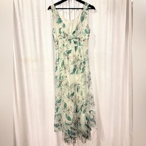 Genuine Italian Silk Resort wear dress Silk-Blend Dress Tiered Bottom